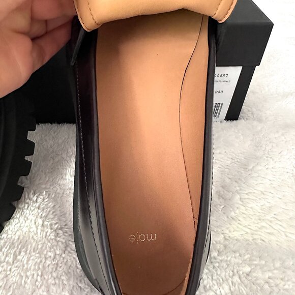 Maje Black Leather Moccasins Brand New Authentic - Picture 6 of 8
